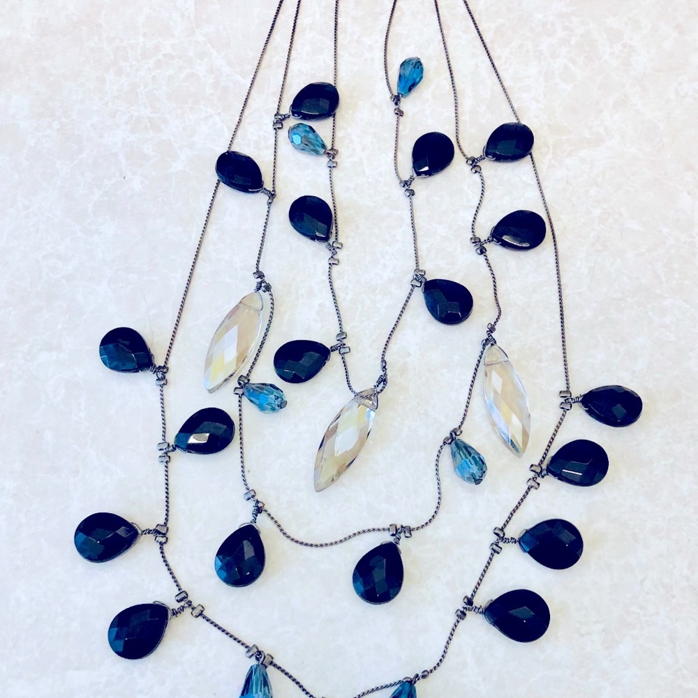Stunning Black and Blue Necklace